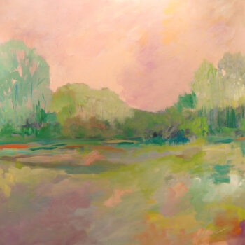 Abstract landscape of a Mount Pleasant river by South Carolina contemporary painter Alicia Leeke